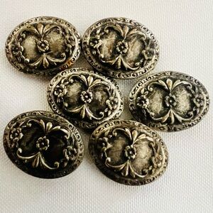 Vintage Button Covers floral baroque Victorian ornate lot of 6